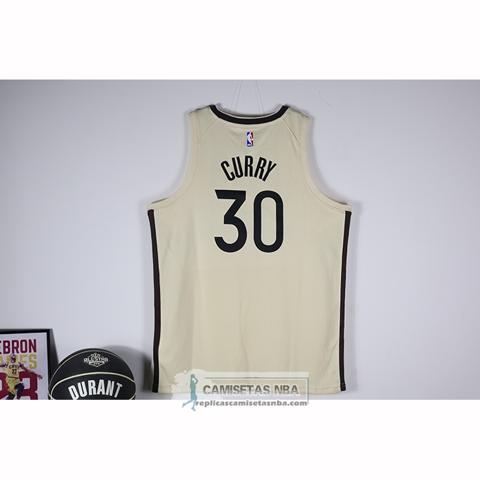 Camiseta Golden State Warriors Stephen Curry NO 30 Ciudad 2025-26 Crema